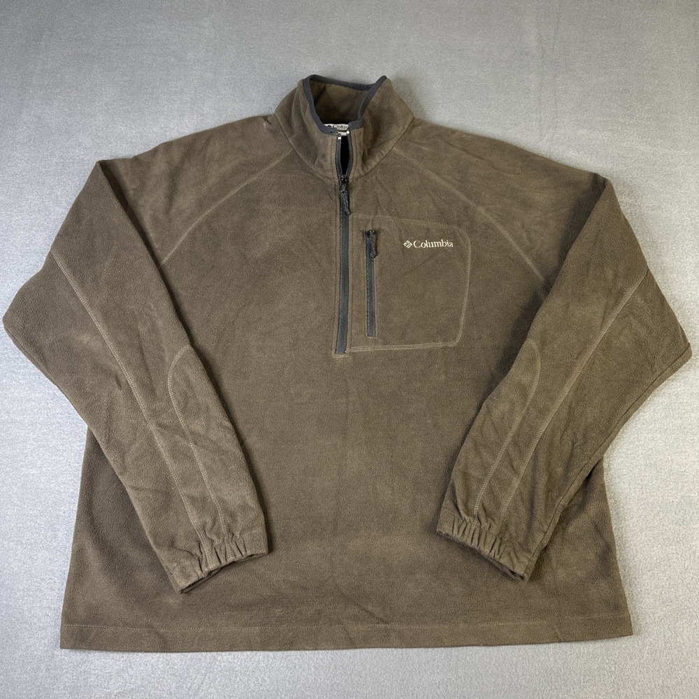 Columbia Jacket Mens XXL Brown Full Zip Long Sleeve Pullover Outdoor Hiking